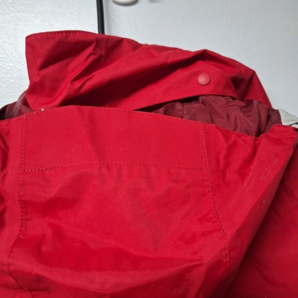 Lands End Winter Jacket Coat Red Hood Zip Pockets Lined Warm Womens Small - Picture 8 of 9